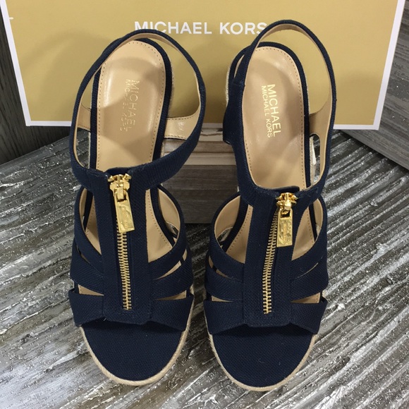 MICHAEL Michael Kors BERKLEY WEDGE CANVAS dark blu - Picture 3 of 8